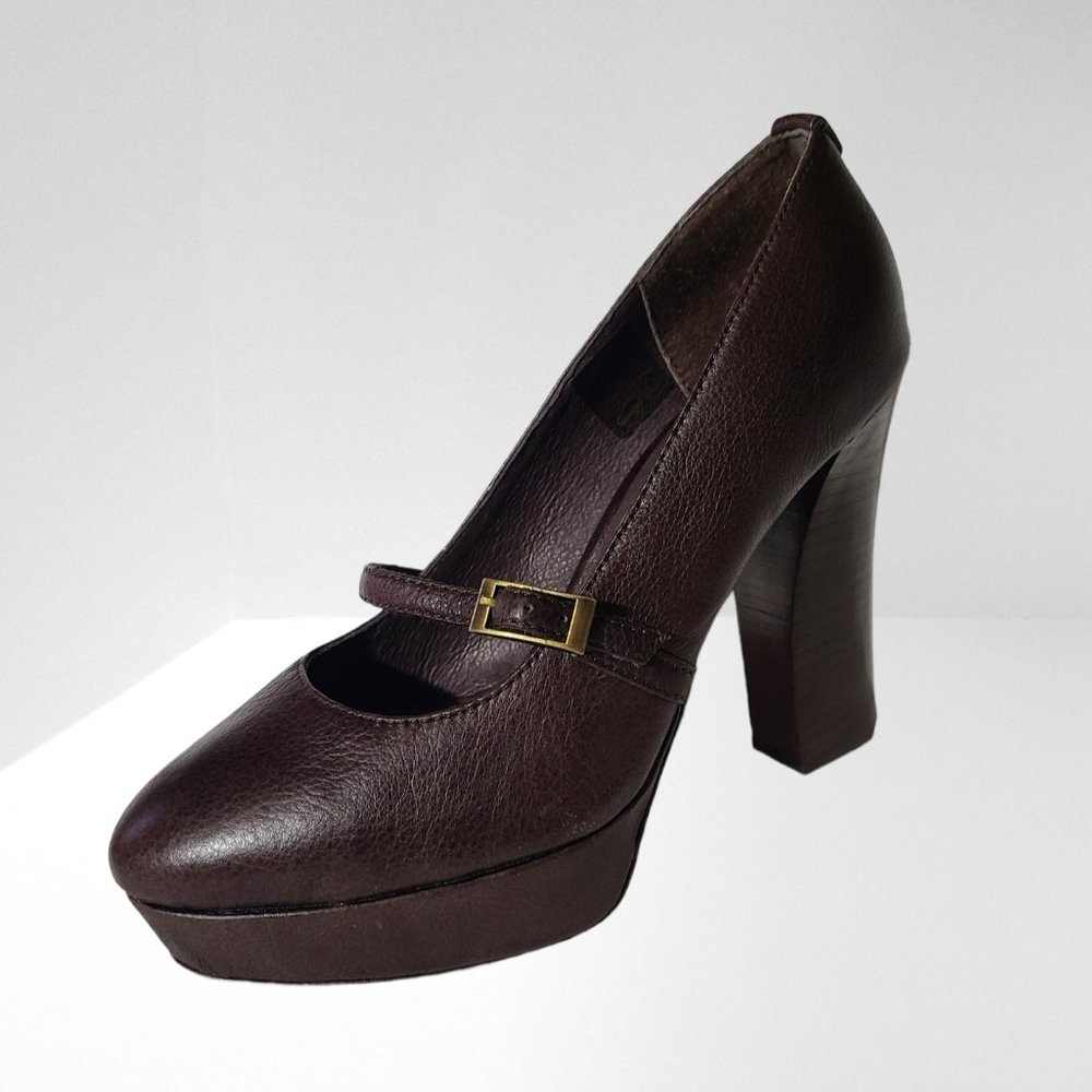 Liebeskind Retro Women's Shoes Slip On Platform Mary Janes Brown Size 40
